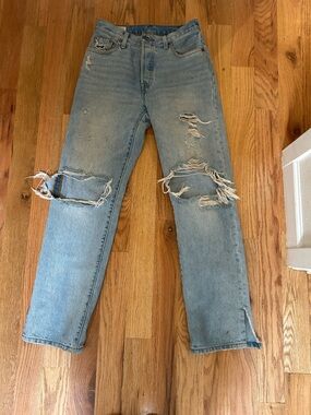 Levi's 501 90’s Ripped Distressed Light Blue jeans (size 25)